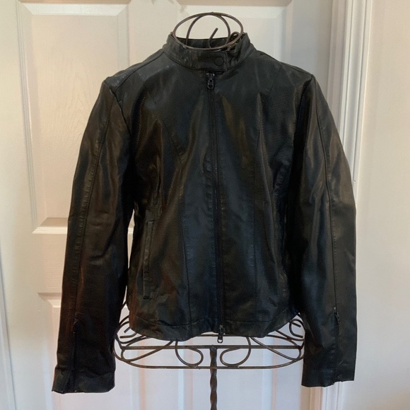 Calvin Klein Jeans Jackets & Blazers - CALVIN KLEIN JEANS BLACK FAUX LEATHER JACKET SIZE XL